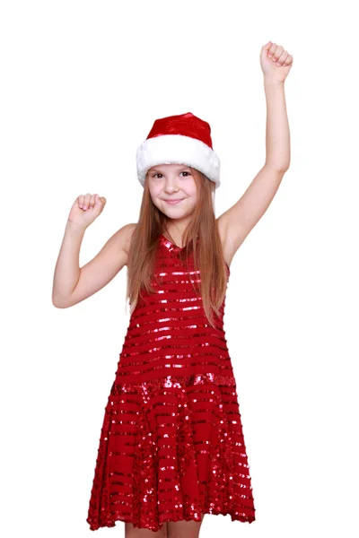 Liten flicka dansa på holiday tema — Stockfoto