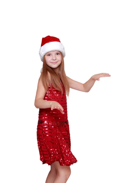 在假日主题上跳舞的小女孩 — 图库照片