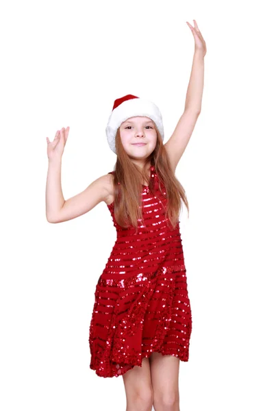 Little girl dancing on Holiday theme — Stock Photo, Image