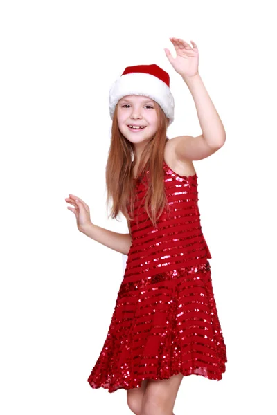 Niña bailando en el tema de vacaciones — Foto de Stock