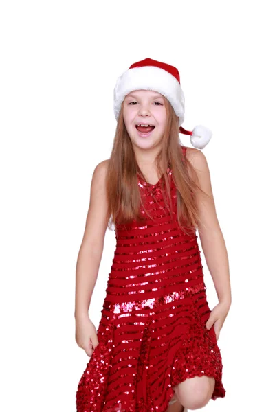 Niña bailando en el tema de vacaciones — Foto de Stock