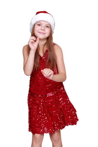 Girl dancing on Holiday theme — Stock Photo, Image