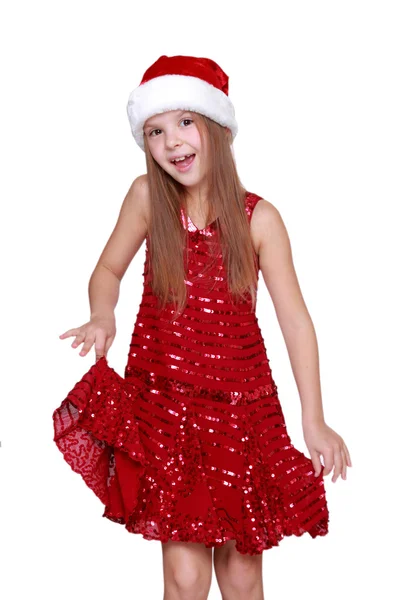 Santa dziewczyna taniec — Zdjęcie stockowe