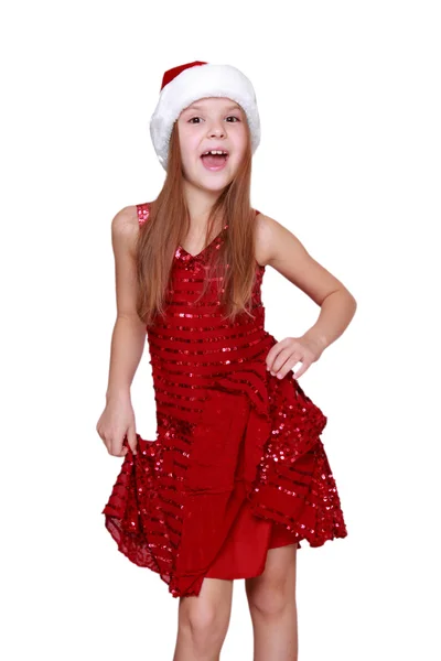 Santa dziewczyna taniec — Zdjęcie stockowe