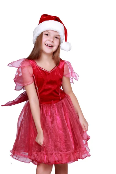 Girl wearing santa hat — Stock Photo, Image