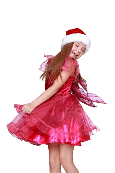 Tyttö yllään Santa Hat — kuvapankkivalokuva