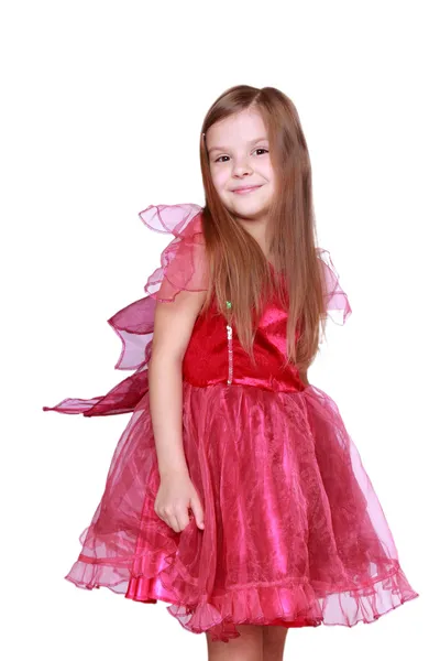 Menina vestindo vestido rosa — Fotografia de Stock