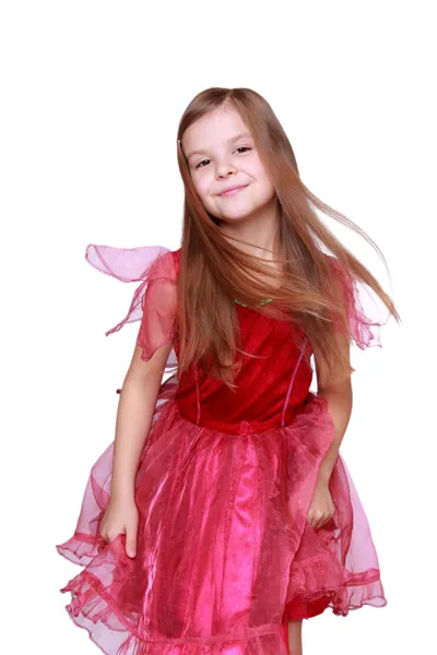 Menina vestindo vestido rosa — Fotografia de Stock