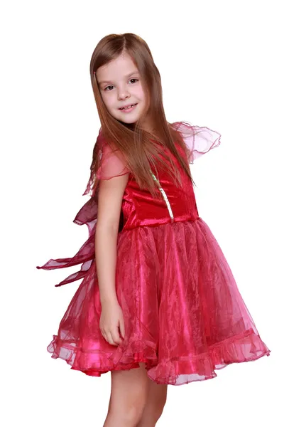 Dziewczyna waring fancy dress jak motyl — Zdjęcie stockowe
