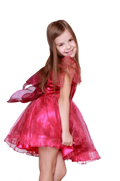 Dziewczyna waring fancy dress jak motyl — Zdjęcie stockowe