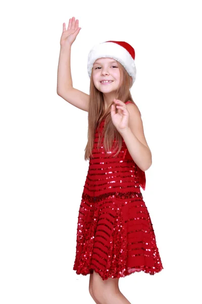 Little girl dancing on Holiday theme Stock Photo