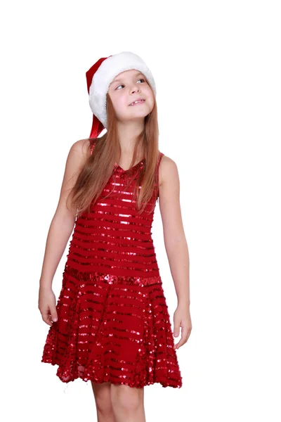 Little girl dancing on Holiday theme Royalty Free Stock Photos