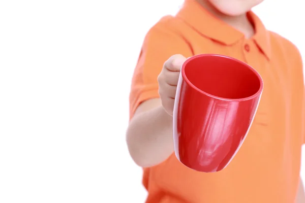 Милая маленькая девочка с чайной чашкой — стоковое фото