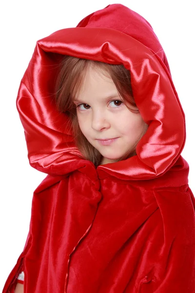 Mädchen n einem Rotkäppchen Kostüm — Stockfoto