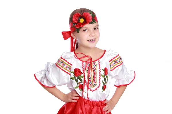 Flicka i nationella ukrainska kostym — Stockfoto