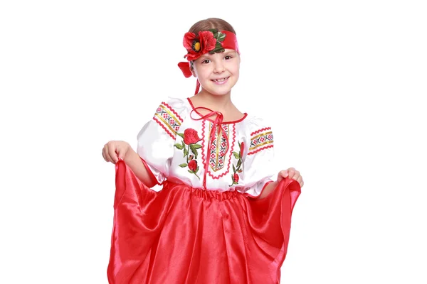 国家的乌克兰套装的女孩 — 图库照片