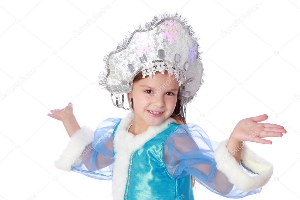 Girl in a Snow Maiden dress
