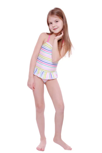 Little girl in swimsuit — Stock Photo, Image