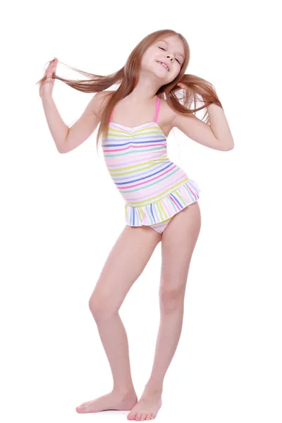 Dziewczynka w strój kąpielowy — Zdjęcie stockowe