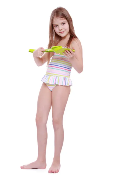 Bambina in costume da bagno — Foto Stock