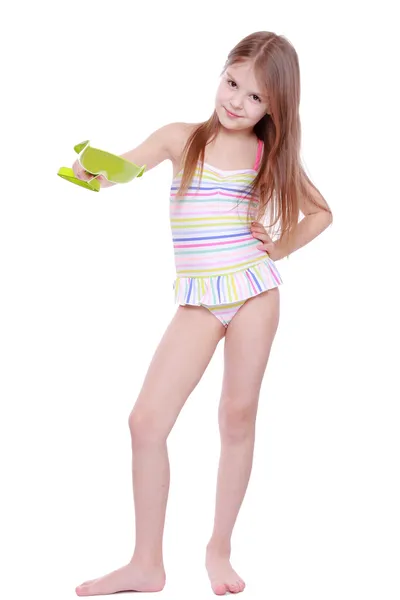 Little girl in swimsuit — Stock Photo, Image