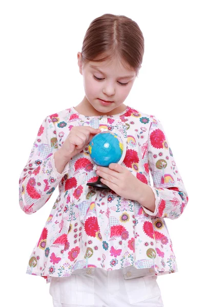 Chica con el globo en las manos — Foto de Stock