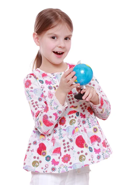 Chica con el globo en las manos —  Fotos de Stock