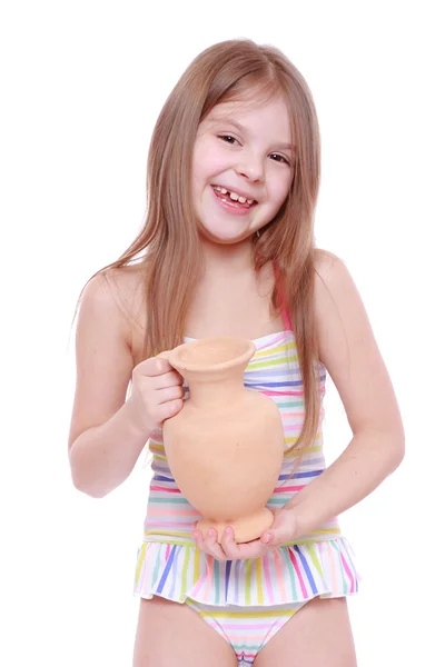 Little girl in swimsuit — Stock Photo, Image