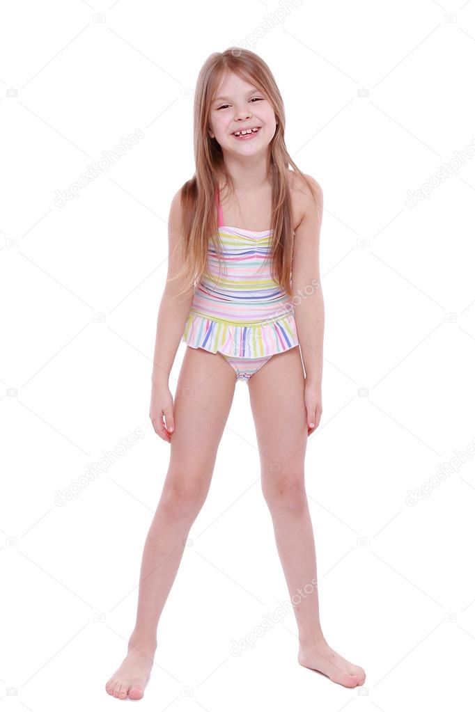 Little girl in swimsuit Stock Photo by ©Mari1Photo 40277695
