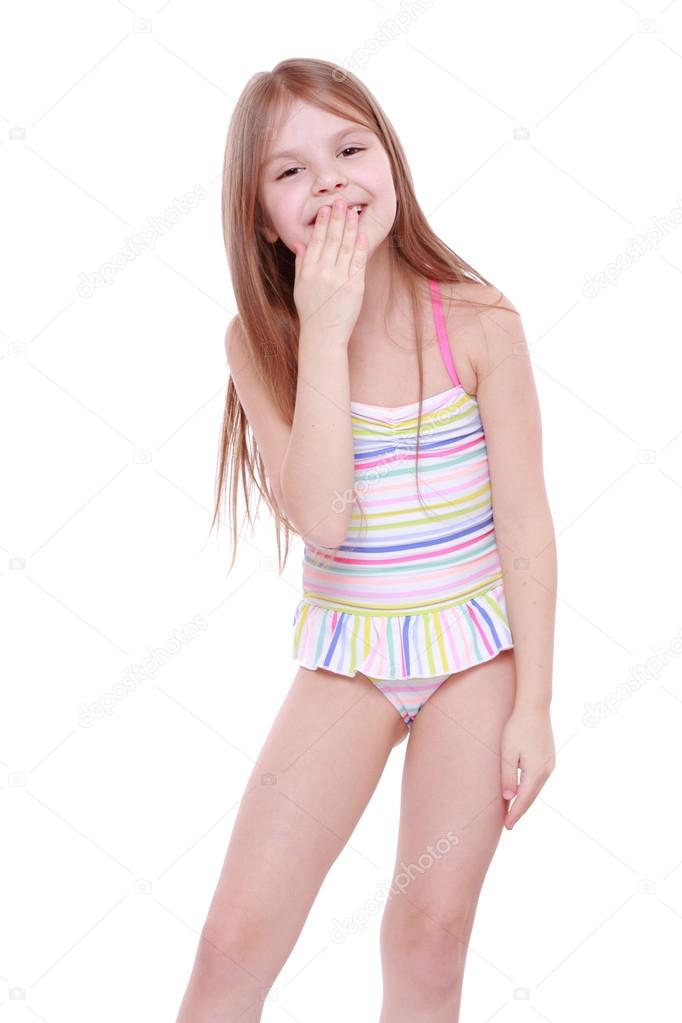 Little girl in swimsuit Stock Photo by ©Mari1Photo 40277817