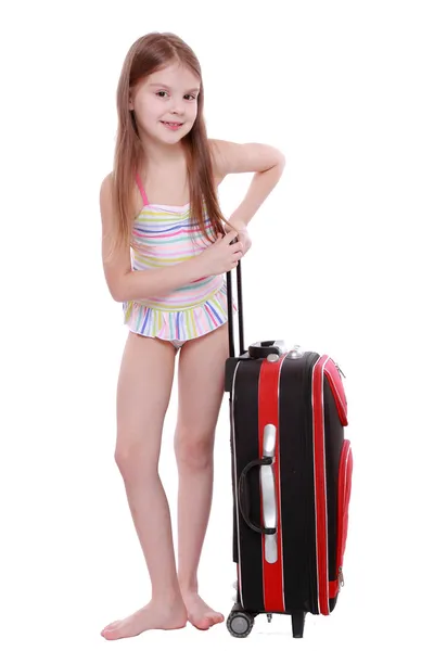 Little girl in swimsuit — Stock Photo, Image