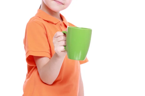 Çay bardağı ile kız — Stok fotoğraf