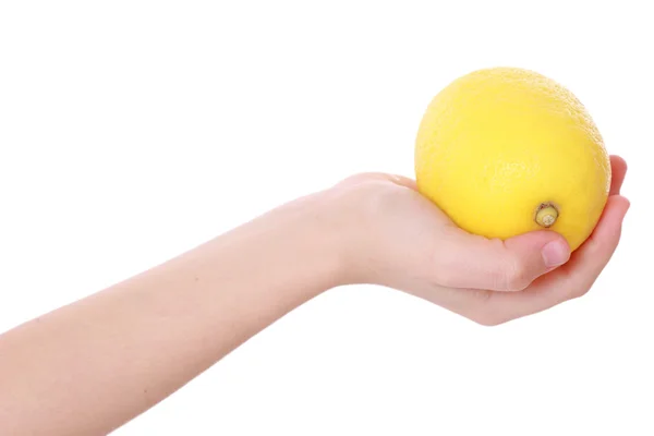 Hand with lemon — Stock Photo, Image
