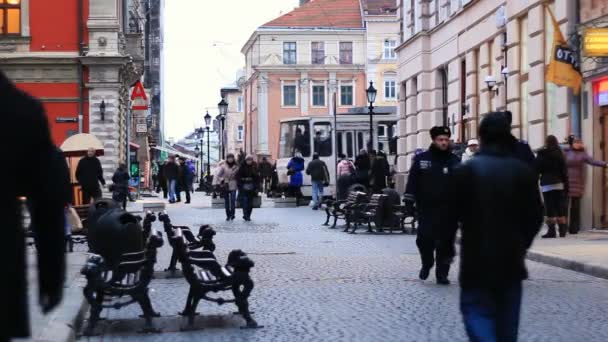 Insanlar içinde Lviv — Stok video