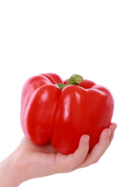 Kız holding kırmızı biber