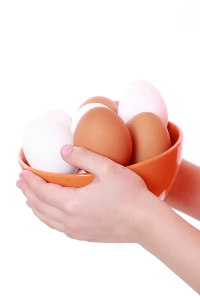 Tenendo una ciotola di uova — Foto Stock