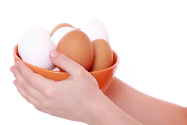 Tenendo una ciotola di uova — Foto Stock