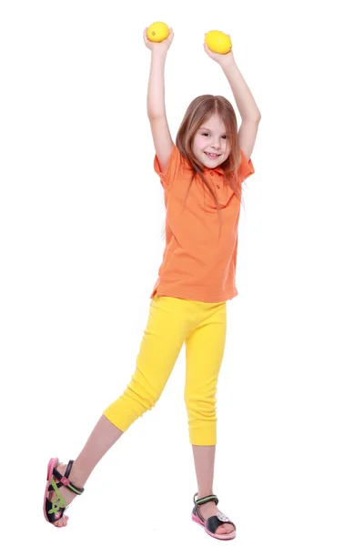 Girl with lemons — Stock Photo, Image