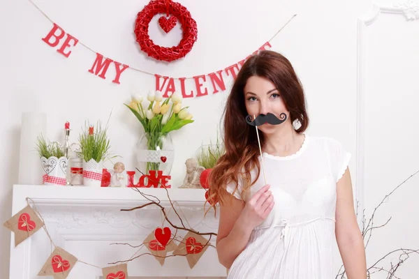 Girl on Valentine's Day — Stock Photo, Image