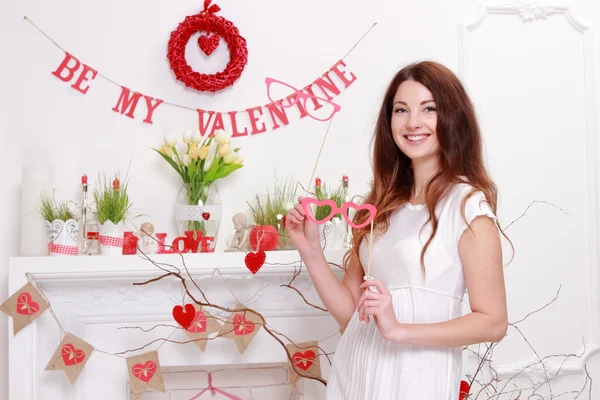 Girl on Valentine's Day — Stock Photo, Image