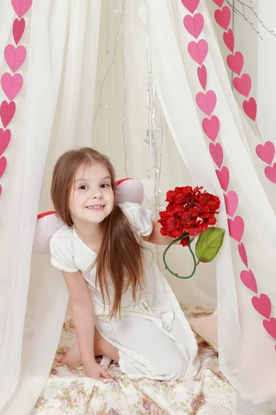 Girl on St.Valentine holiday — Stock Photo, Image