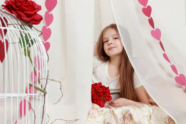 Girl on St.Valentine holiday — Stock Photo, Image