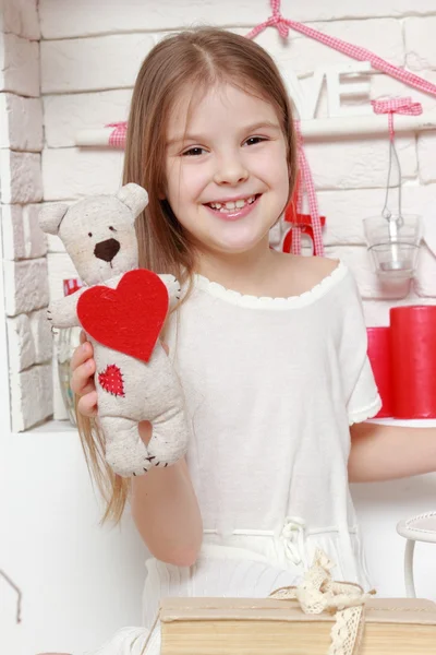 Dívka Valentýna pozadí — Stock fotografie