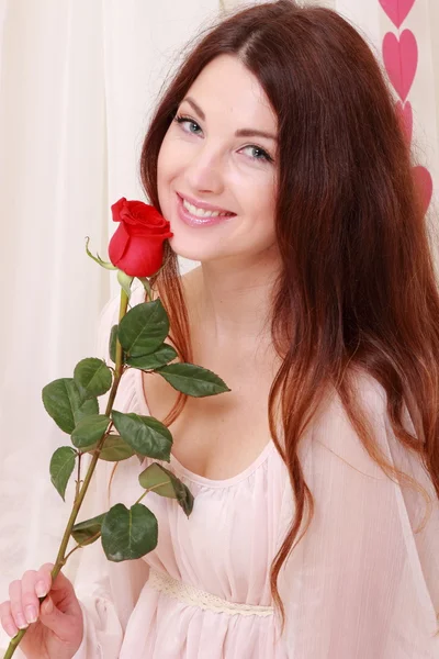 Girl with rose — Stock Photo, Image