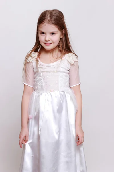 Girl in white dress — Stock Photo, Image