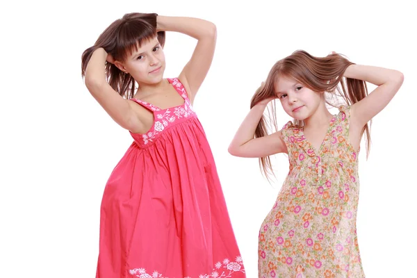 Children wearing summer dresses — Stock Photo, Image