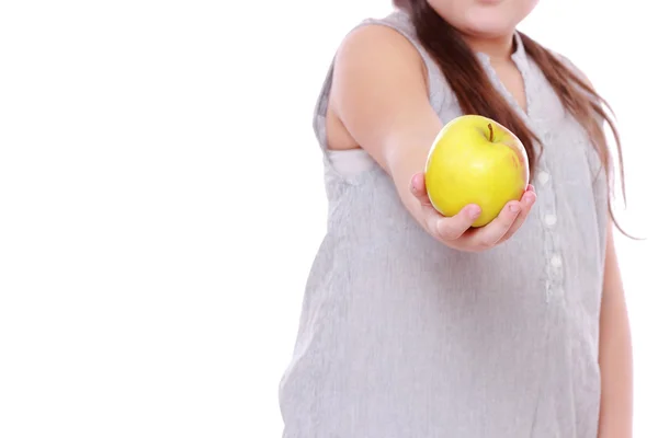 Mädchen mit Apfel — Stockfoto