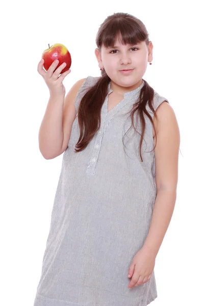 Chica con manzana —  Fotos de Stock