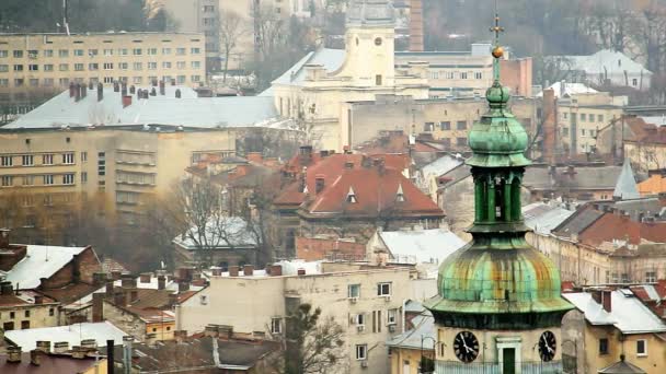 Lviv çatı üzerinde göster — Stok video