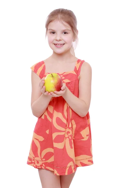 Girl with apple — Stock Photo, Image